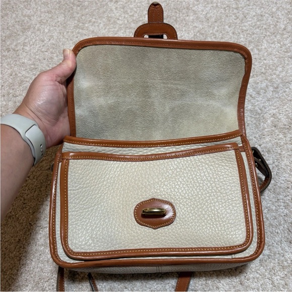 Dooney & Bourke Small Equestrian Crossbody Handbag Cream/Bone & Tan - Picture 12 of 16